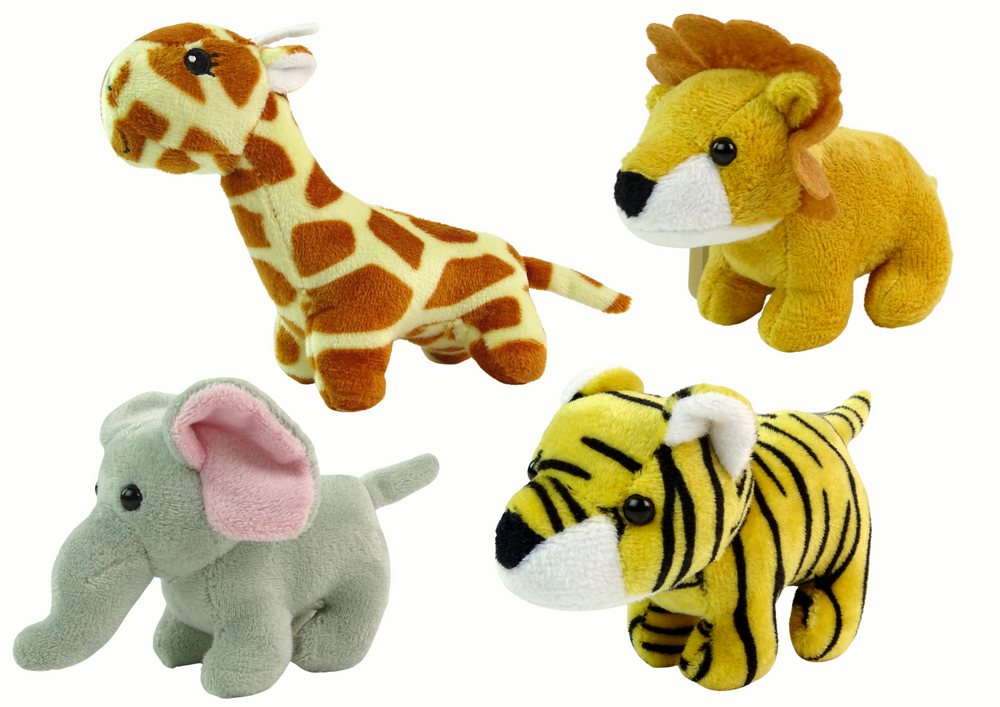 Mini Plyšák Zvířátko Safari 4 Modely — V provozu