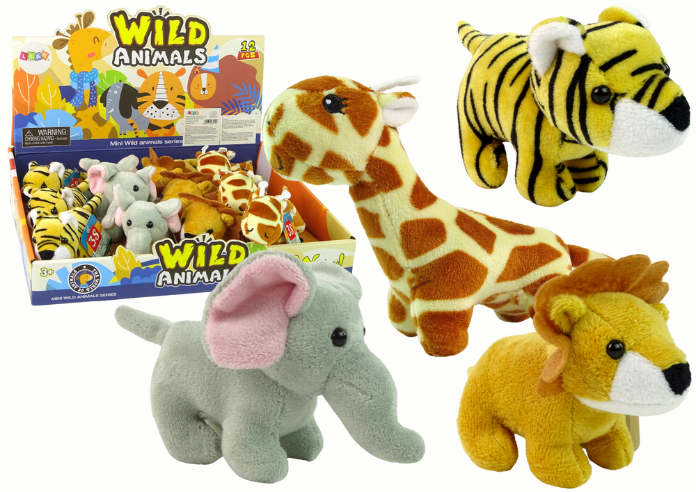 Mini Plyšák Zvířátko Safari 4 Modely — Celkový pohled