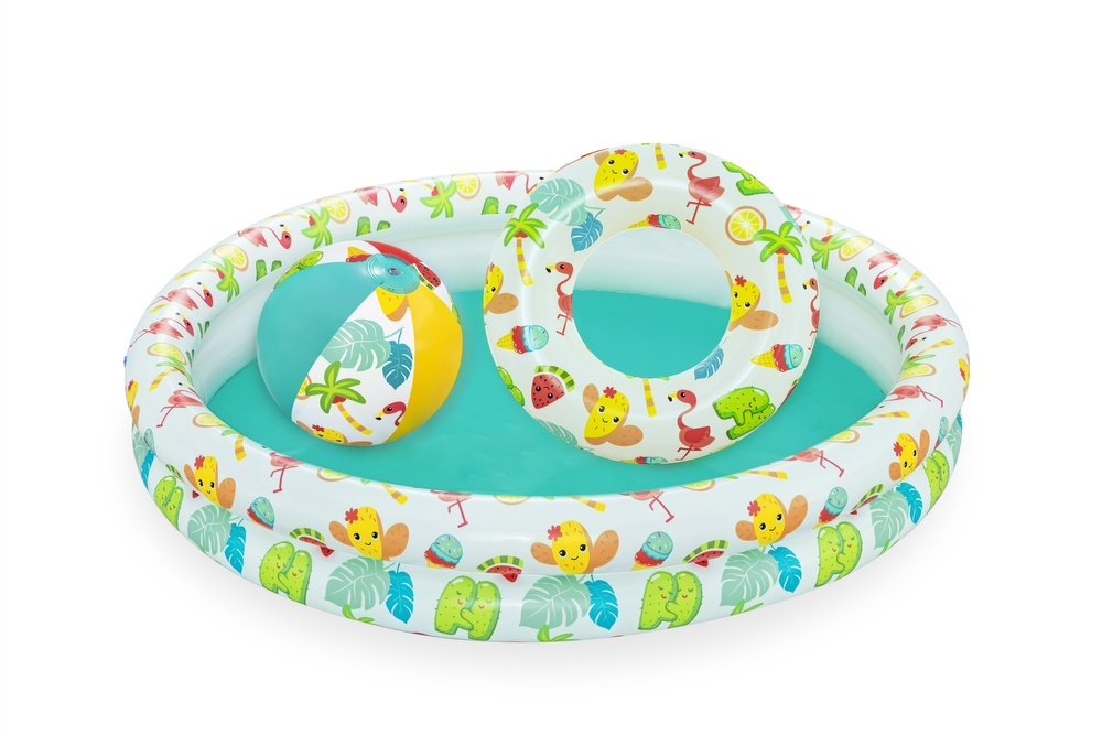 Sada Nafukovací Bazén 3v1 Míč Kruh 122 x 20 cm Bestway 51124