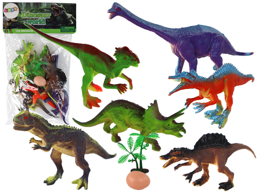 Sada 6 figurek dinosaurů LEAN Toys - detailní plastové figurky pro děti od 3 let