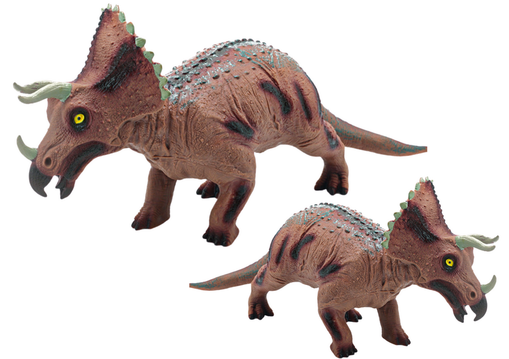 Velká figurína dinosaurus Triceratops se zvukem 36 cm - LEAN Toys - realistické detaily a dinosauří zvuky