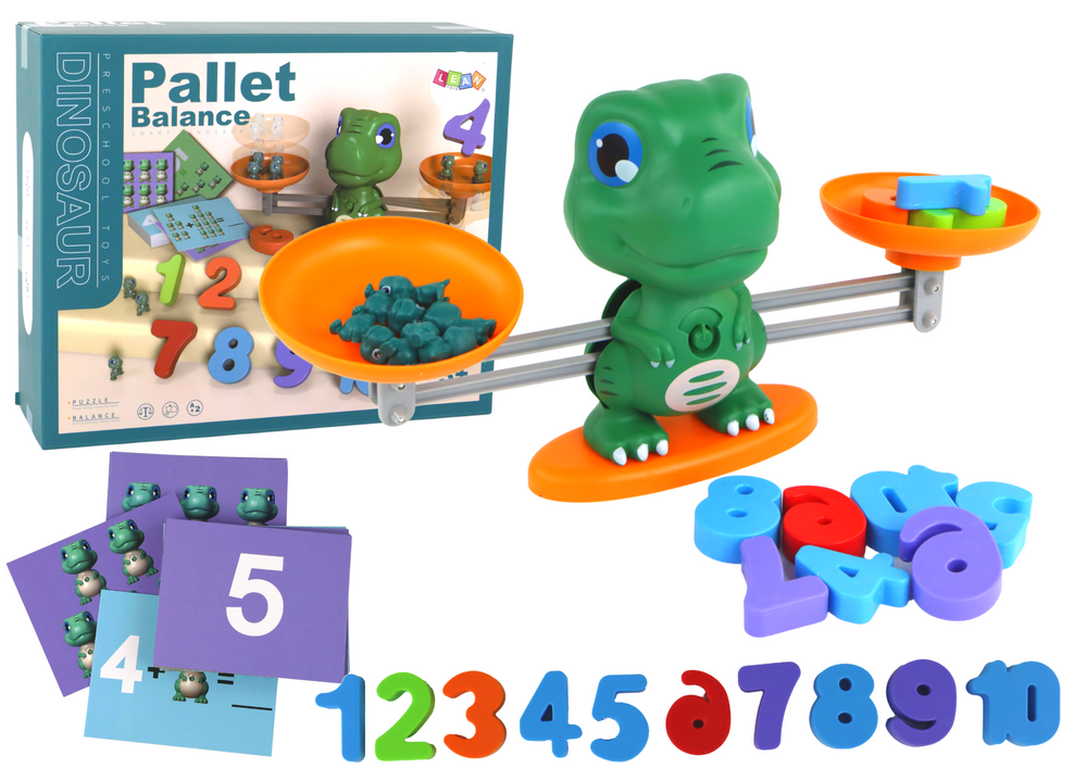 Vzdělávací hra Dinosaurus váhy LEAN Toys matematické operace pro děti od 3 let